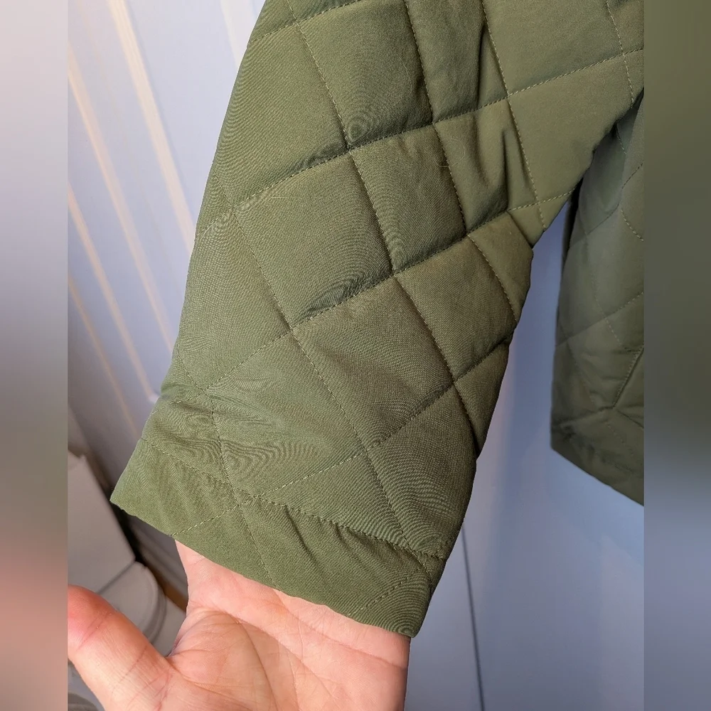 ZARA Kaki Green Girl Kid Mid Season Coat Size 8-9 3 Pockets Fall Or Spring - Picture 3 of 9